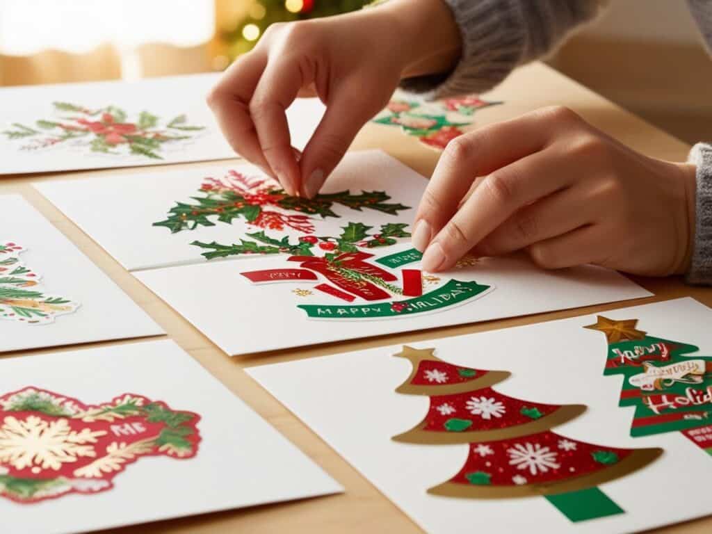 christmas sticker greeting card making