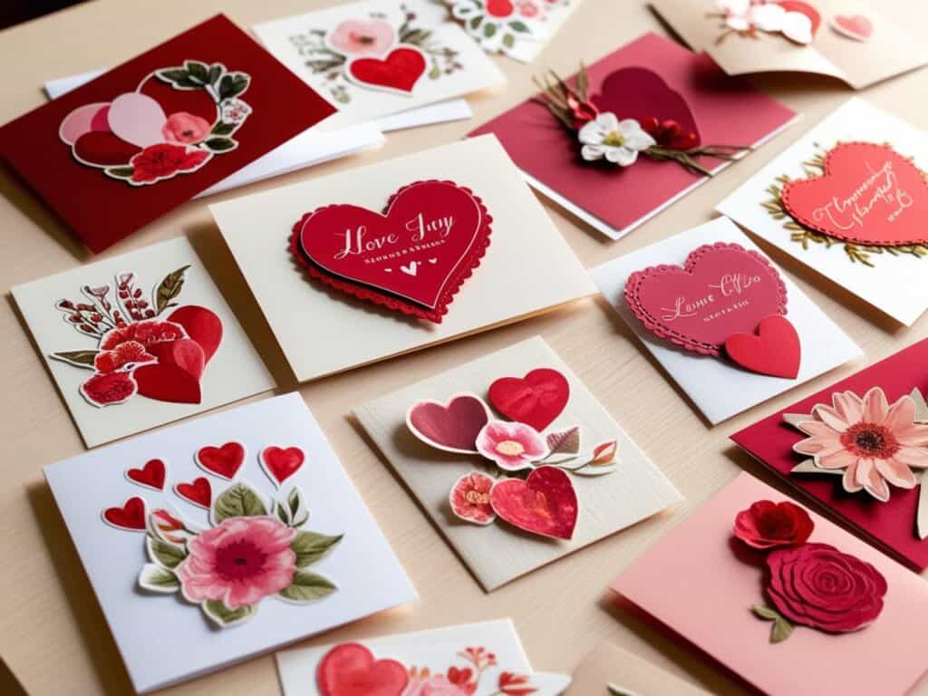 making greeting cards with love themed stickers for adults red and pink heart stickers
