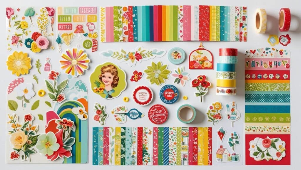 retro card making embellishments