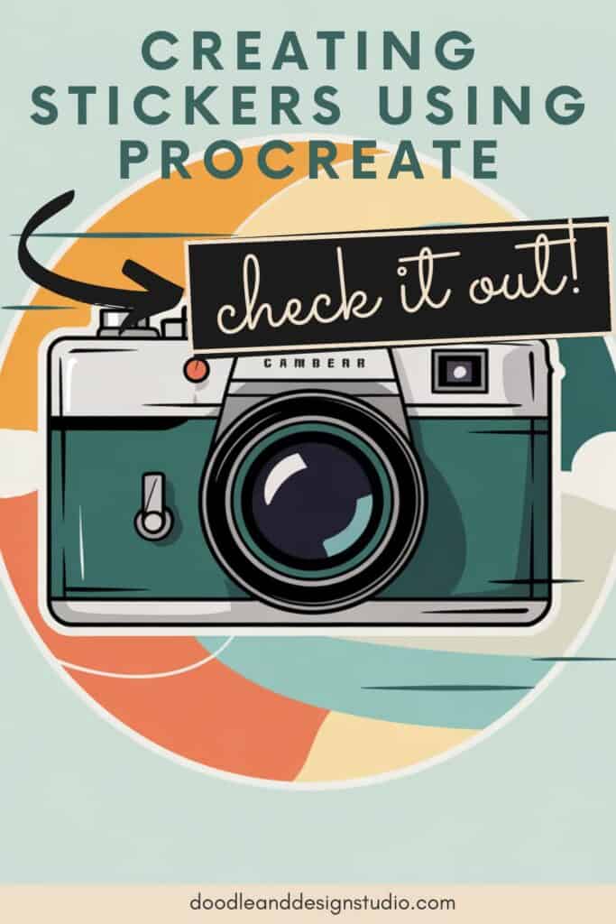 retro camera on pinterest pin for creating stickers