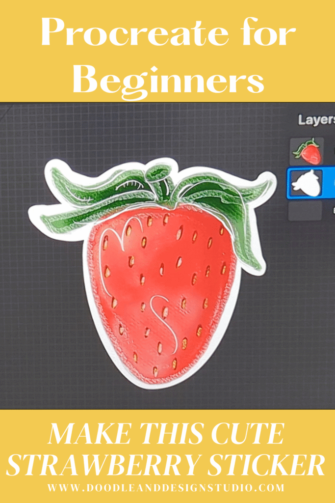 procreate for beginners pinterest pin strawberry sticker