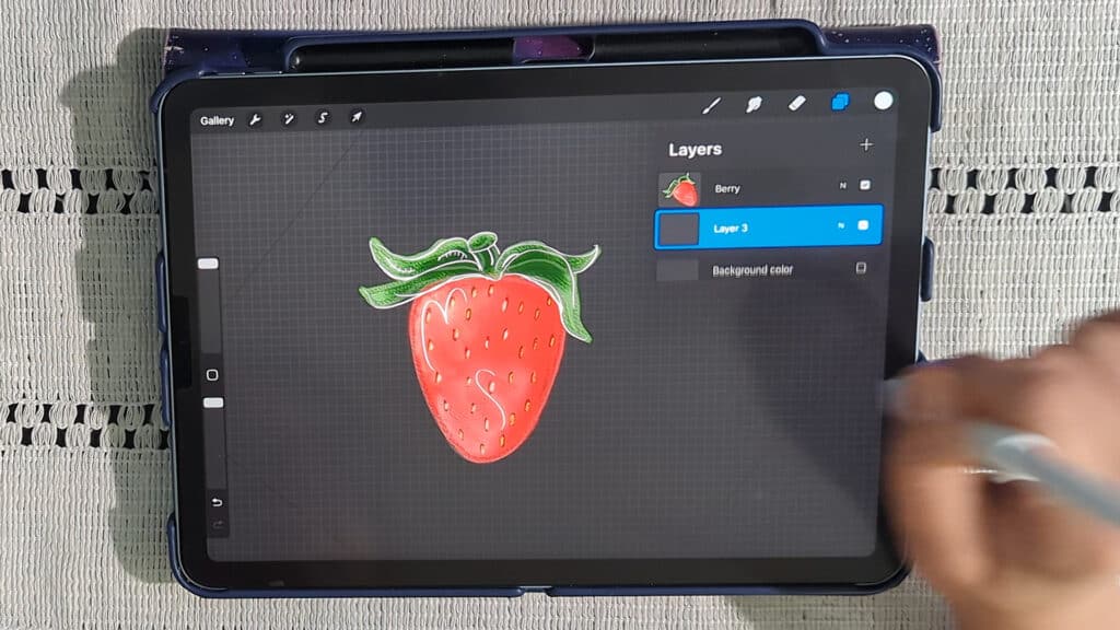procreate strawberry sticker tutorial