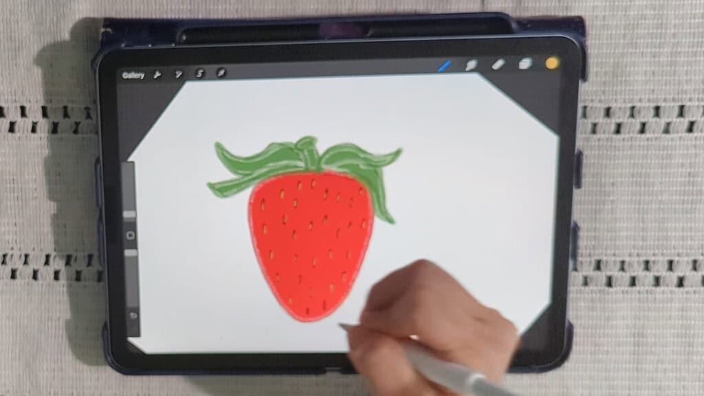 adding black seeds to your strawberry sticker
