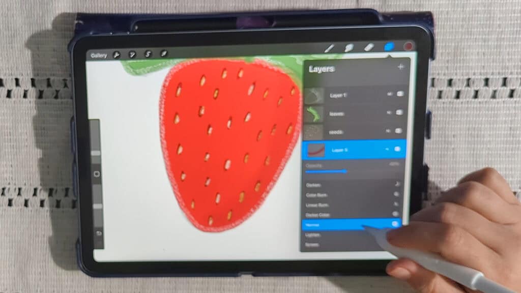 adding a clipping mask to strawberry sticker