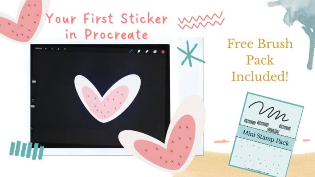 your first sticker in procreate youtube cover heart sticker