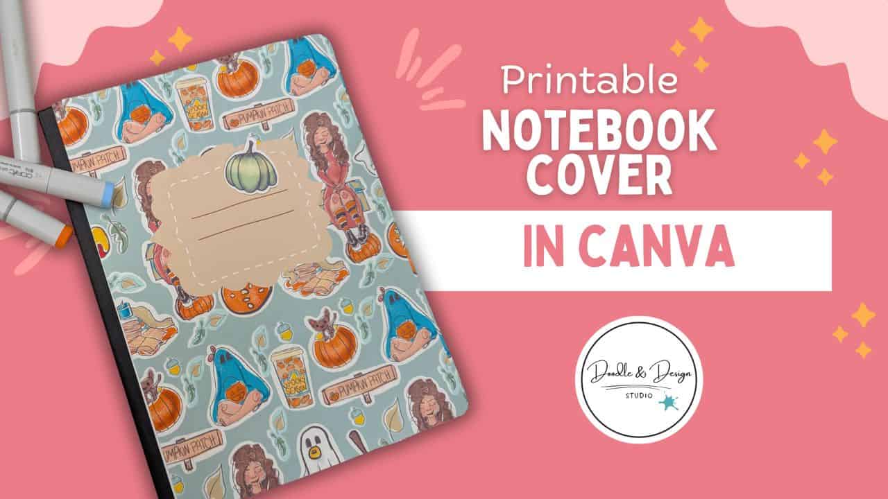 make your own fall composition notebook cover pink background fall harvest art youtube thumbnail