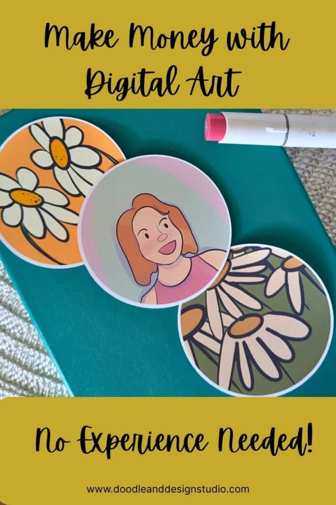 make money with digital art no experience needed pinterest pin