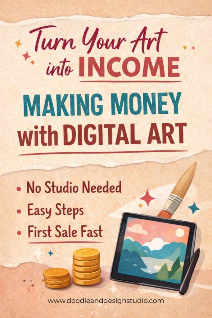 pinterest pin beige making money with digital art