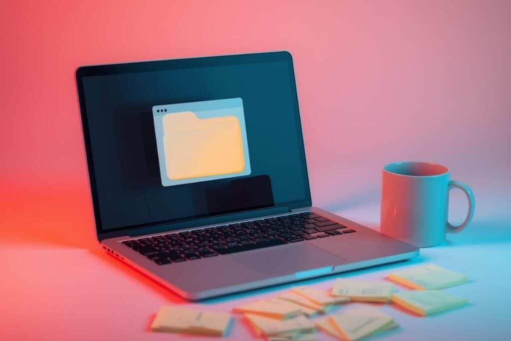 Laptop showing a test download — representing the step of testing your product delivery before listing.