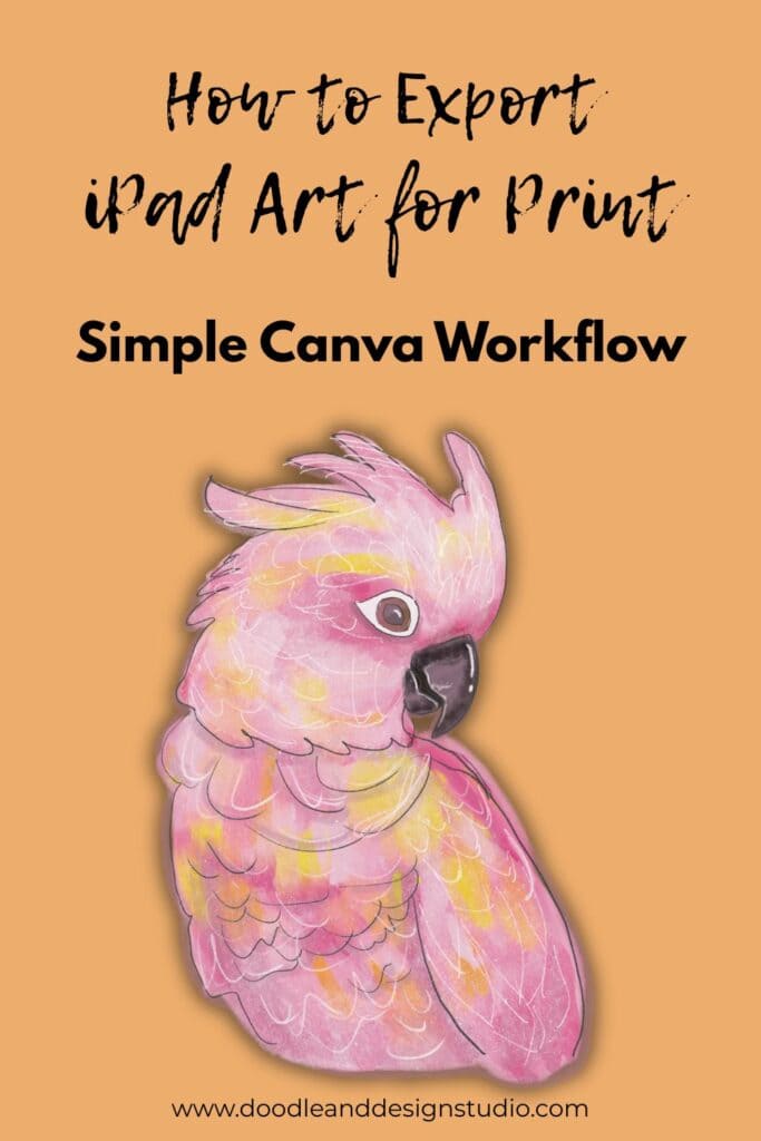 how to export digital art to make art prints in canva yellow background with parakeet sticker
