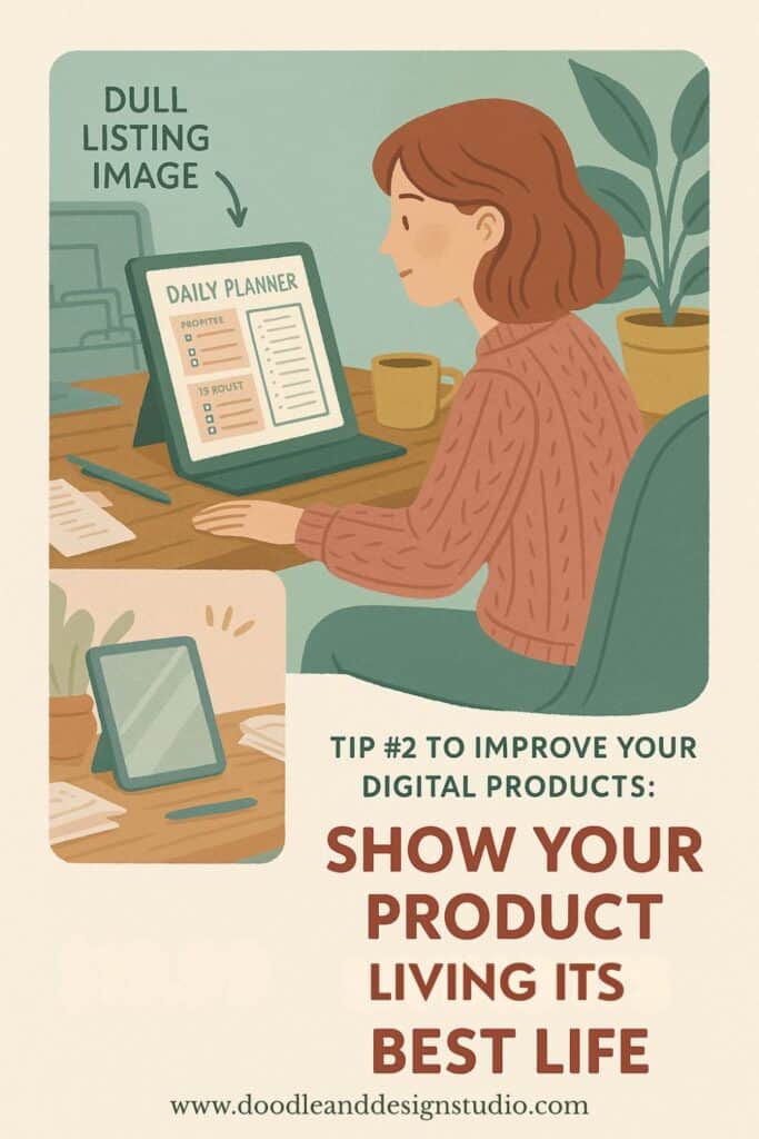 woman sitting at computer screen working to improve product listings