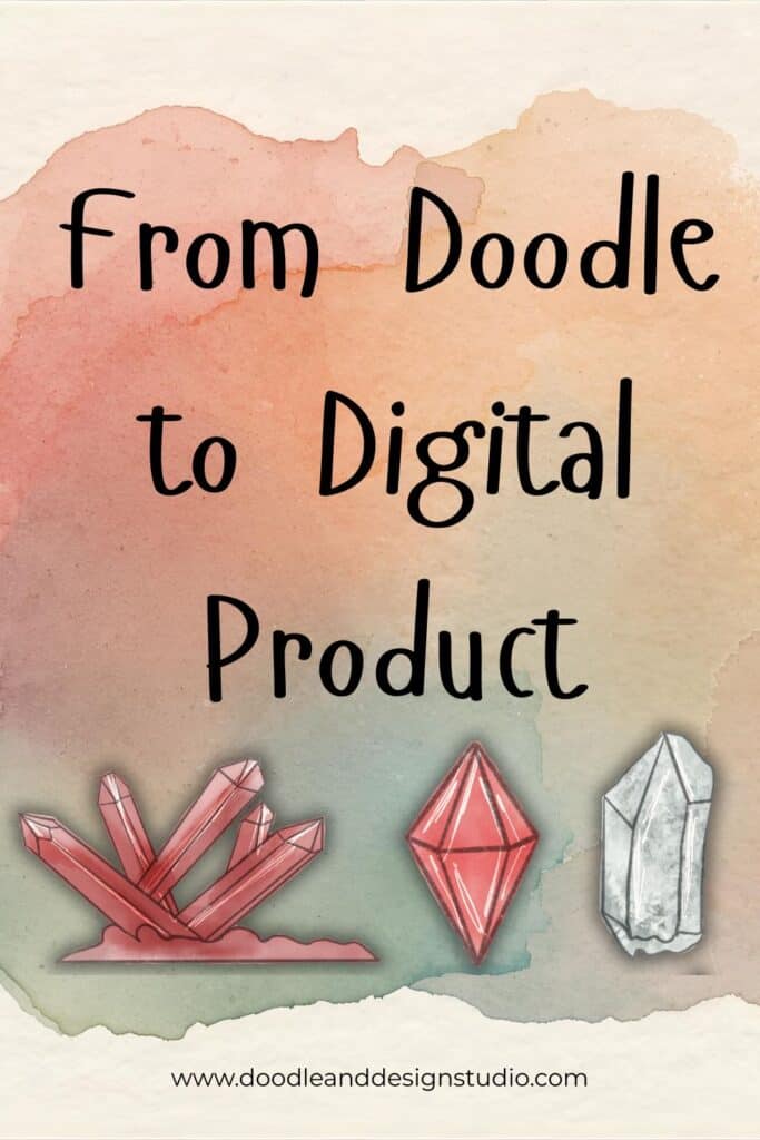 watercolor background with pink and white crystals monetize digital art